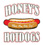 Honey's logo "Where Man Bites Dog"
