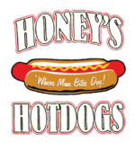 Honey's logo "Where Man Bites Dog"